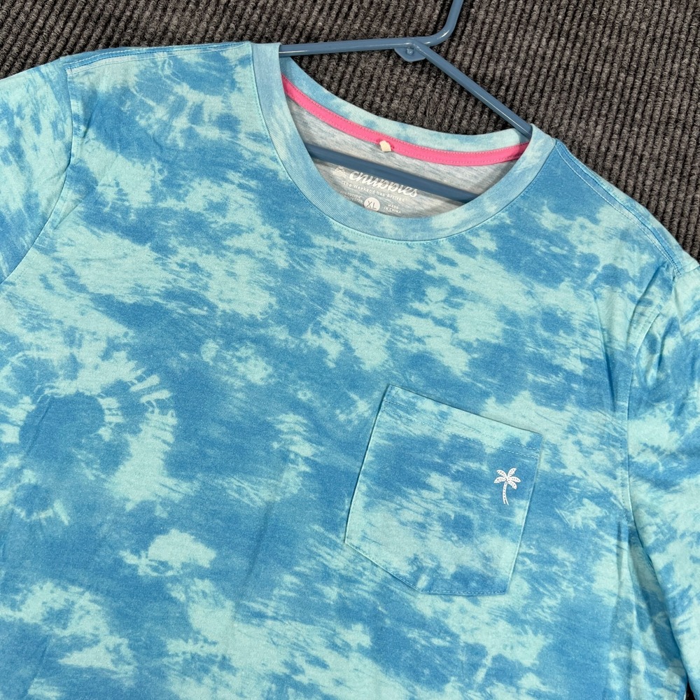 Chubbies Shirt Mens XL Extra Large Blue Short Sleeve Pocket Crew Casual